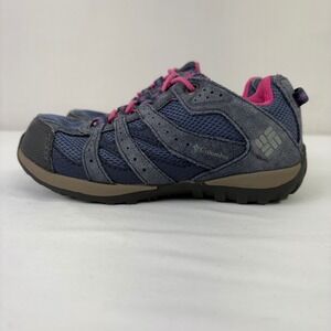 Columbia Kids Redmond Waterproof Hiking Shoes Sneakers Bluebell Pink Ice Size 11